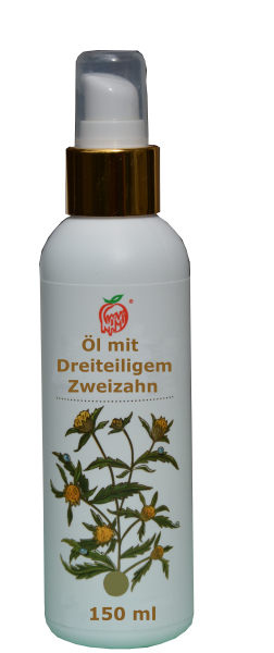 Dreiteiliger Zweizahn, Extrakt in Öl, 150ml, bei Hautentzündung, Hautallergie, Hautreizung, Psoriasis/Schuppenflechte, Ekzem, Make-up Entfernung